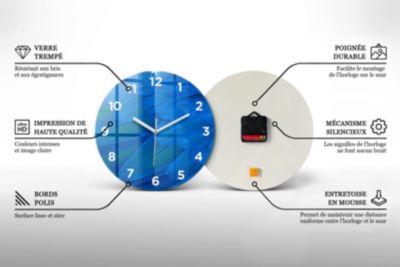 Horloge murale Wallfluent fi30 cm Avec chiffres Aiguilles blanches Jaune foncé 1 pcs