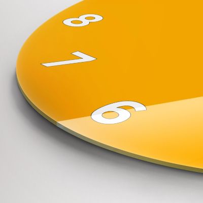 Horloge murale Wallfluent fi30 cm Avec chiffres Aiguilles blanches Jaune foncé 1 pcs