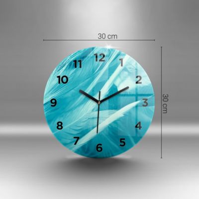 Horloge murale Wallfluent fi30 cm Avec chiffres Aiguilles noires Bois ancien 1 pcs