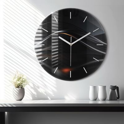Horloge murale Wallfluent fi60 cm Aiguilles blanches Abstraction 1 pcs
