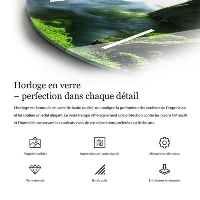 Horloge murale Wallfluent fi60 cm Aiguilles blanches Abstraction 1 pcs