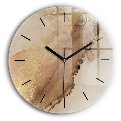 Horloge murale Wallfluent fi60 cm Aiguilles noires Art moderne beige 1 pcs