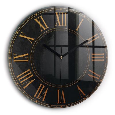 Horloge murale Wallfluent fi60 cm Aiguilles noires Chiffres romains anciens 1 pcs