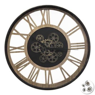 Horloge Paul - métal & bois D57 cm - Atmosphera