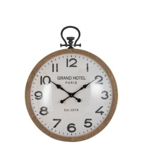 Horloge ronde en verre naturel 89x107.5x20 cm