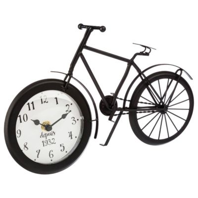 Horloge vélo à poser métal noir H18cm - Atmosphera Créateur d'intérieur