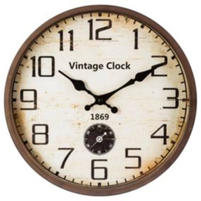 Horloge "Vintage" - métal D30 cm - Atmosphera