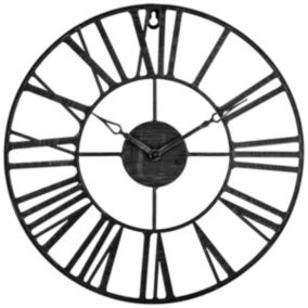 Horloge "Vintage" noire - métal D37 cm - Atmosphera