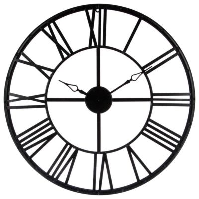 Horloge "Vintage" noire - métal D70 cm - Atmosphera
