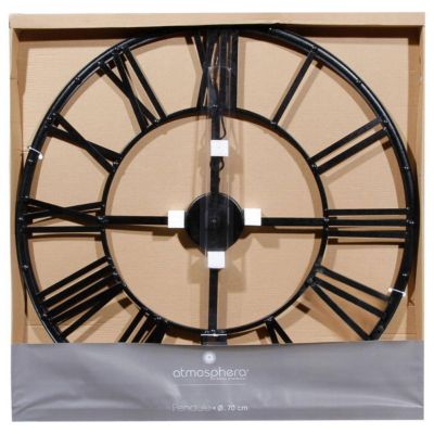 Horloge "Vintage" noire - métal D70 cm - Atmosphera