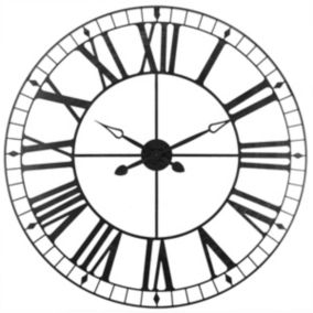 Horloge "Vintage" noire - métal D90 cm - Atmosphera