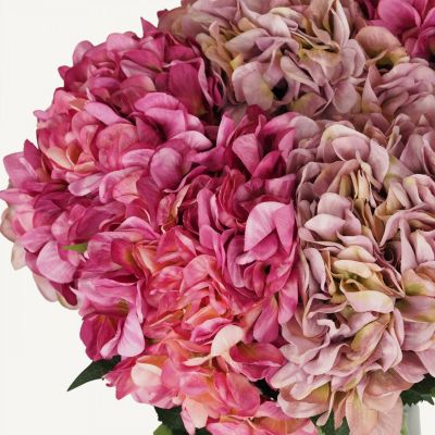 Hortensia artificiel en tige 80cm lot de 12