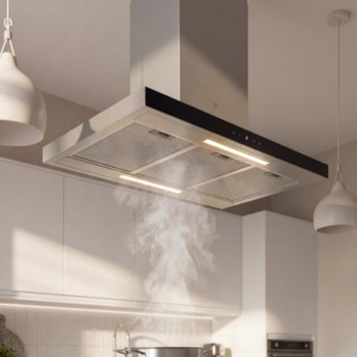 Hotte aspirante GoodHome GHISL90EU l. 90 cm finition verre inox 604m³/h 64dB