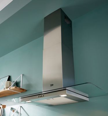 Hotte aspirante l. 90 cm Beko HCF91620X 3 vitesses débit 603 m3/h 70 dB(A) éclairage LED