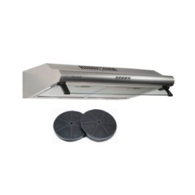 Hotte Casquette 60 cm Inox - Double moteur 203 Watts  - 435 m3/h