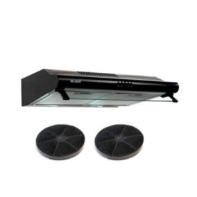 Hotte Casquette 60 cm Noir - Double moteur 200 Watts  - 435 m3/h