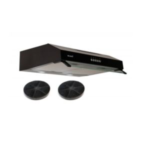 Hotte Casquette 60 cm Noir - Double moteur 200 Watts  - 435 m3/h