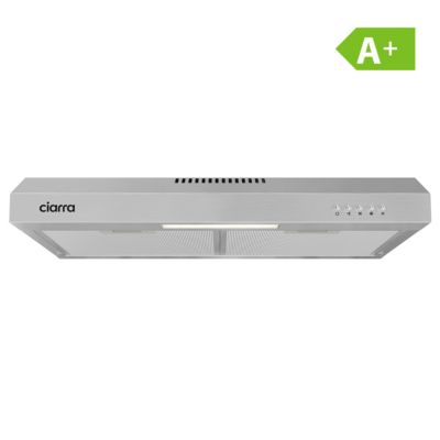 Hotte casquette 60cm 220m3/h 3 vitesses hotte encastrable évacuation ou recyclage filtre au charbon NON INCLUS Ciarra CBCS6903