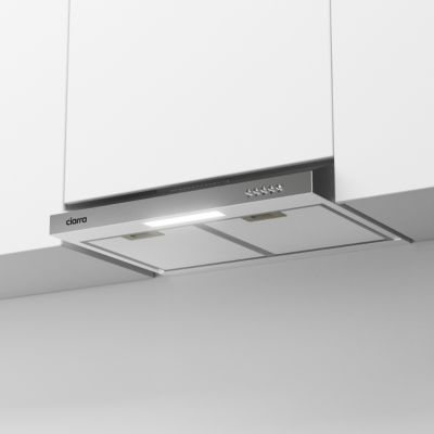 Hotte casquette 60cm 220m3/h 3 vitesses hotte encastrable évacuation ou recyclage inox Ciarra CD6903DS