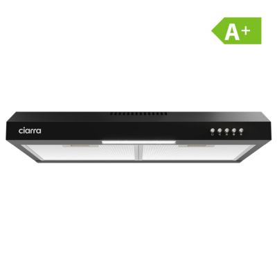 Hotte casquette 60cm classe a+ 220m3h 3 vitesses évacuation ou recyclage filtre au charbon NON INCLUS Ciarra CBCB6903