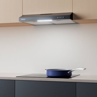 Hotte casquette 60cm classe a+ 220m3h 3 vitesses évacuation ou recyclage noir Ciarra CD6903DB