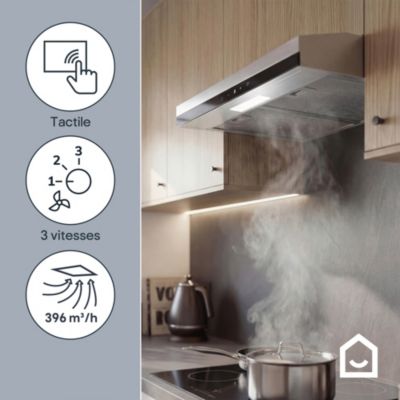 Hotte casquette inox GoodHome GH60VUK, 60 cm