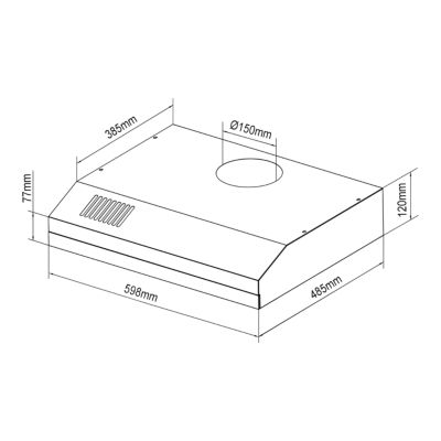 Hotte casquette inox GoodHome GH60VUK, 60 cm