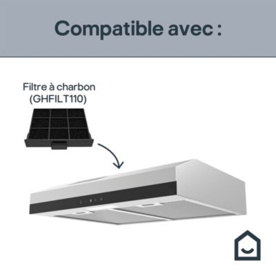 Hotte casquette inox GoodHome GH60VUK, 60 cm
