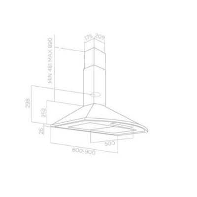 Hotte cuisine murale Elica SUN LITE inox 90