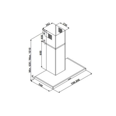 Hotte cuisine Silverline murale OPALE inox 90 cm