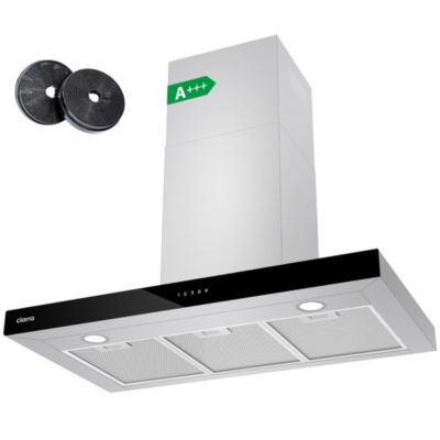 Hotte décorative 90cm murale 650m3h wifi classe a+++ 4 vitesses évacuation ou recyclage tactile inox CD9102S Ciarra