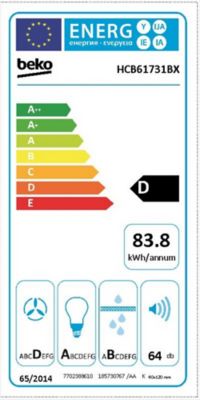 hotte decorative box beko inox 60 cm castorama