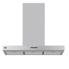 Hotte décorative murale 90cm 64db 730 m3/h inox Beko HCB91731BXH