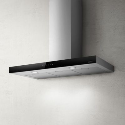 Hotte droite en verre noir et inox L. 90 cm Joy Blix Elica