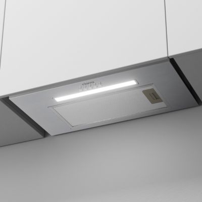 Hotte encastrable 52cm 300m3/h 3 vitesses éclairage LED boutons poussoir groupe filtrant inox Ciarra CD5913DS