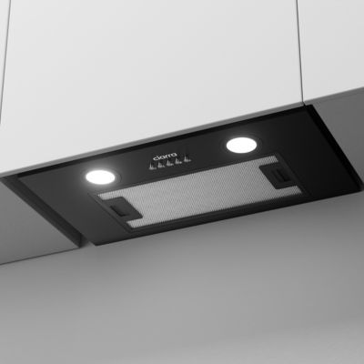 Hotte encastrable 52cm 300m3/h 3 vitesses groupe filtrant évacuation ou recyclage noir Ciarra 913ABK52