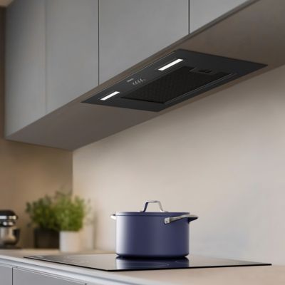 Hotte encastrable 60cm 704m3/h 3 vitesses groupe filtrant évacuation ou recyclage noire Ciarra CD6926AB