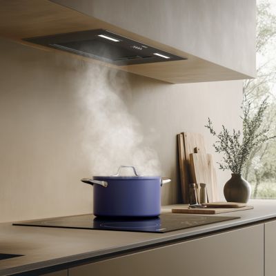 Hotte encastrable 60cm 704m3/h 3 vitesses groupe filtrant évacuation ou recyclage noire Ciarra CD6926AB