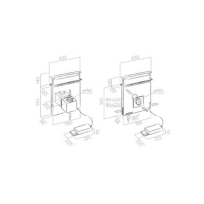 Hotte encastrable au plan de travail noir L. 90 cm Pandora Elica