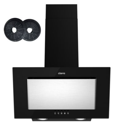 CIARRA Hotte Décorative 90cm 370 M3/h Classe A 3 Vitesses Recyclage Ou Evacuation Noir 201bk90 86262035