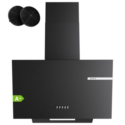 Hotte inclinée 60cm 600m3/h 3 vitesses évacuation ou recyclage noir Ciarra CD6765AB
