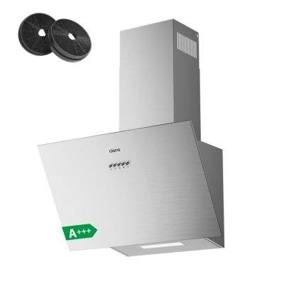 Hotte inclinée 60cm 650m3/h 3 vitesses évacuation ou recyclage inox Ciarra CD6762AS