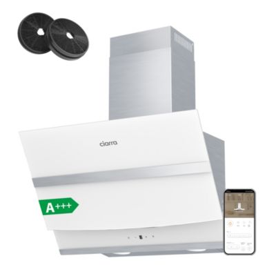 Hotte Aspirante Inclinée 60cm SNDOAS - Classe A+++, 400 M³/h, 3 Vitesses + Turbo, évacuation Ou Recyclage, Noir/or