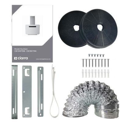 Hotte inclinée 60cm classe a+++ 650m3h wifi 4 vitesses évacuation ou recyclage tactile blanche CD6736KW Ciarra