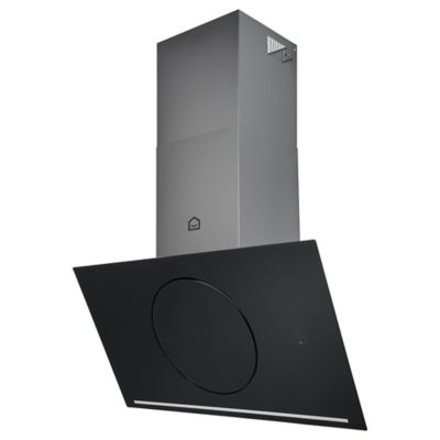Hotte inclinée connectée en verre GoodHome GHAGRO90, 90cm