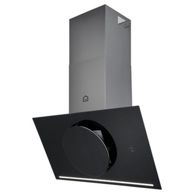Hotte inclinée connectée en verre GoodHome GHAGRO90, 90cm