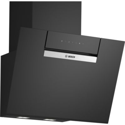 Hotte inclinée en verre noir Bosch DWK67FN60, 60 cm