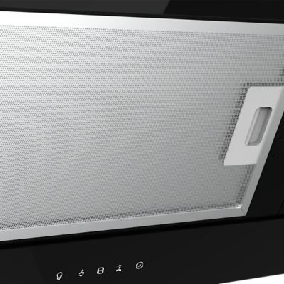Hotte incurvée en verre noir GoodHome GHCG60LKBL, 60 cm