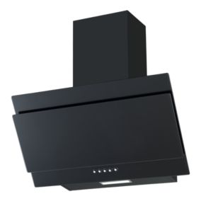 Hotte inclinée en verre noir NNAGHB60EU l.60 cm, recyclage ou extraction, 379 m²/h