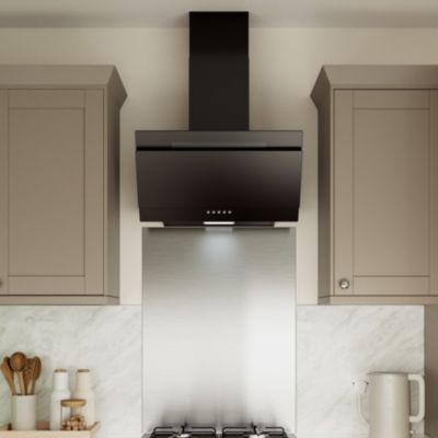 Hotte Murale KKT KOLBE VTH601S 60cm Inclinée - Acier Inox/verre Noir - Classe A